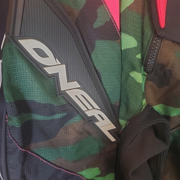 O'NEAL Motocross pants Kids 7/8 Green Camo Pink Hip pads‎ Nylon Waterproof - Picture 7 of 13